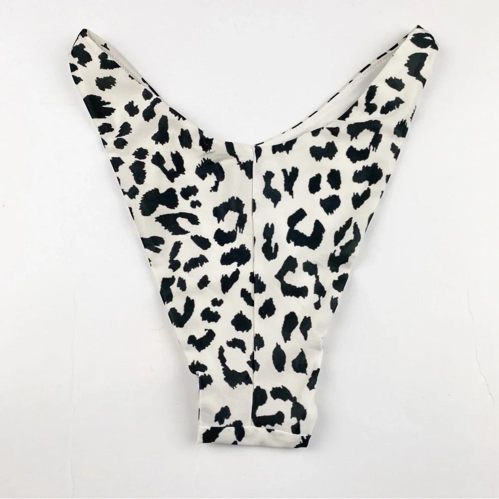 Aerie Super High Cut Cheekier Bikini Bottom Animal Print Size S NWT